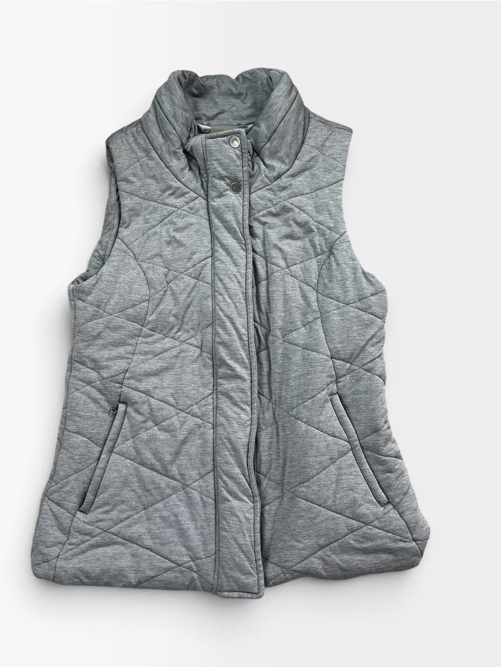 Athleta Quilted Sleeveless Puffer Vest in Heather Gray